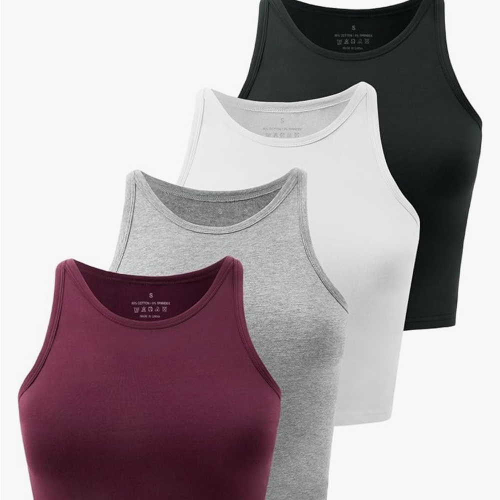 Kole Meego 4 Crop Tops NEW Yoga Workout Summer Neutral Weightlifting